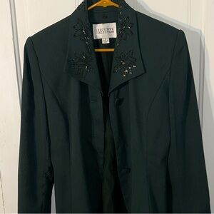 Executive Collection Women's Black Embroidered Blazer Flaw